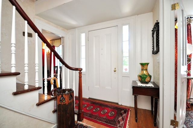 entrance foyer with wood-type flooring