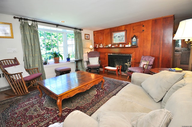 living room featuring hardwood / wood-style flooring