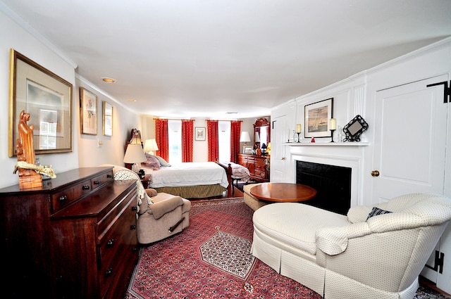 bedroom featuring ornamental molding