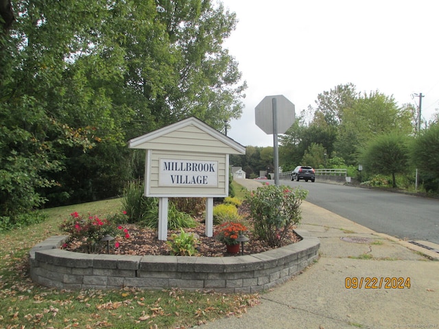 view of community sign