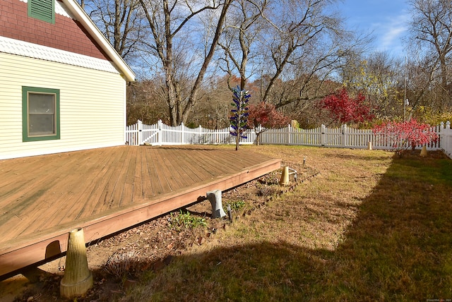 view of yard with a deck