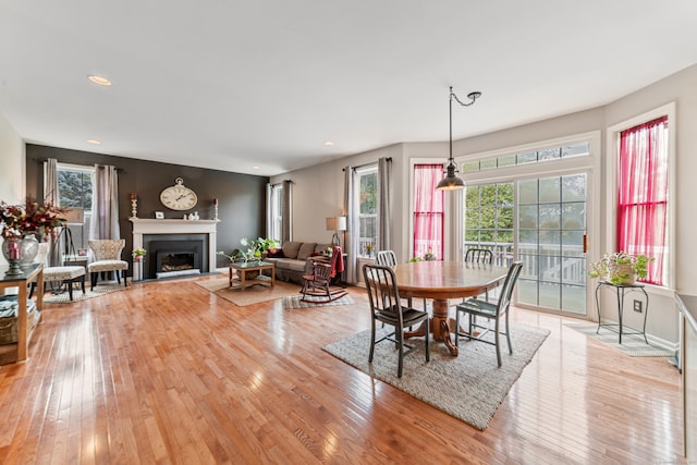 dining room featuring light hardwood / wood-style flooring