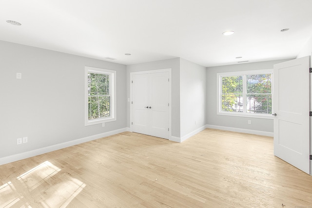 empty room featuring light hardwood / wood-style flooring