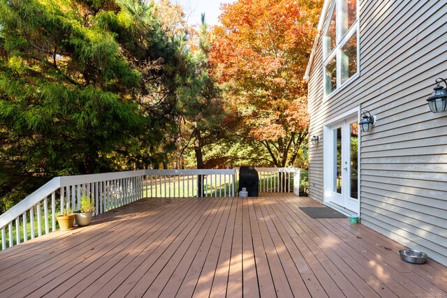 deck with french doors