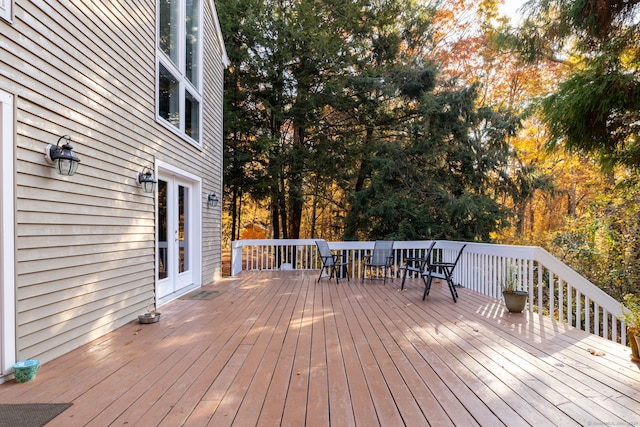 deck with french doors