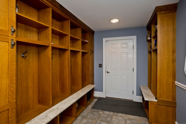 mudroom featuring light tile patterned floors