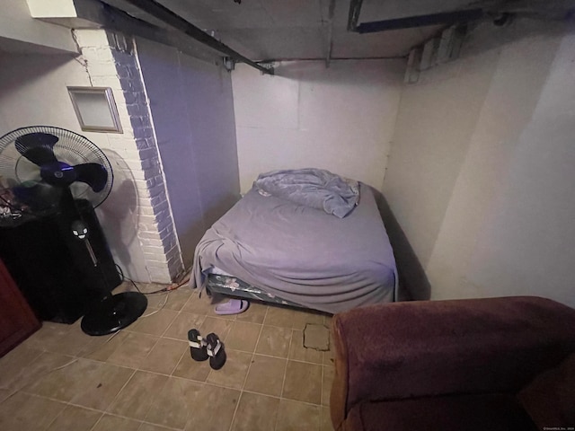 bedroom with tile patterned flooring