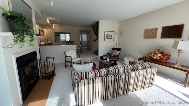 view of tiled living room