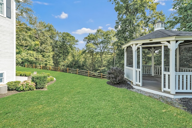 view of yard featuring a gazebo