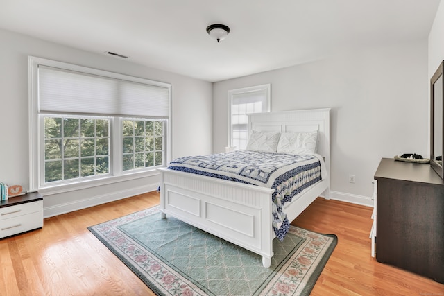 bedroom featuring light wood-type flooring