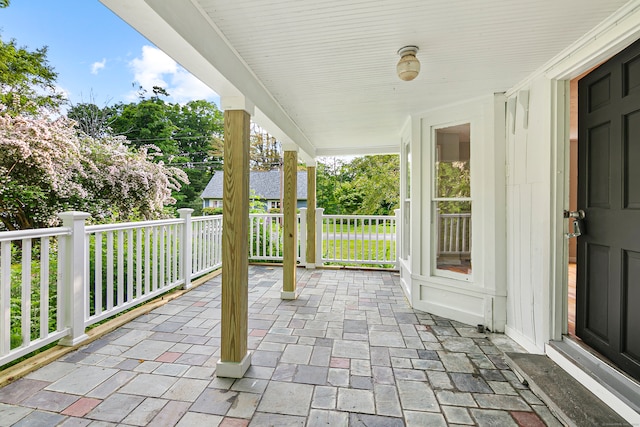 view of patio with a porch