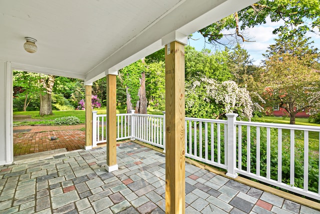 view of patio with a porch