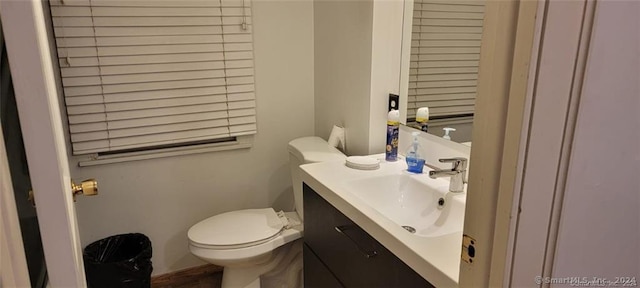 bathroom with toilet and vanity