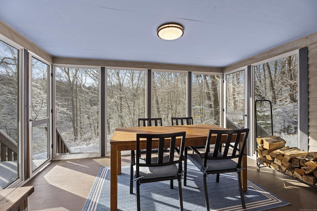 view of sunroom