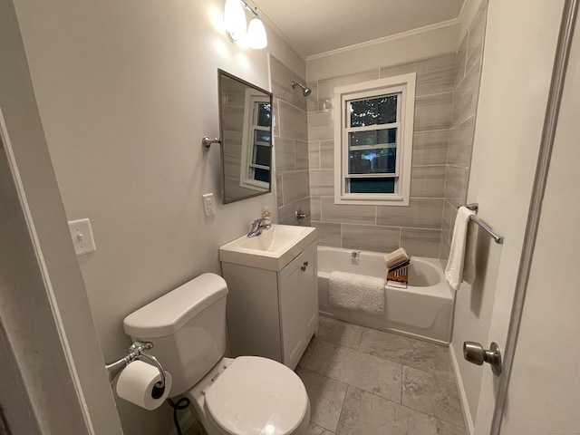23 Nassau Cir E, Hartford, CT 06118 - full bath featuring vanity, bathtub / shower combination, ornamental molding, and tile patterned floors