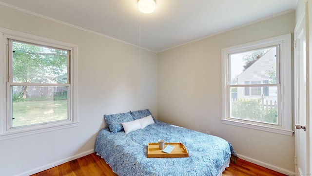23 Nassau Cir E, Hartford, CT 06118 - bedroom with multiple windows, wood finished floors, and ornamental molding