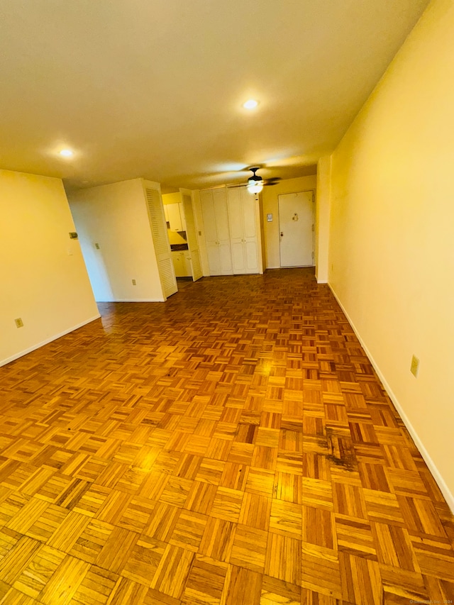 empty room featuring light parquet floors