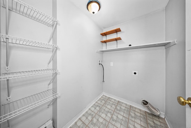 251 Stevens St, Bristol, CT 06010 - laundry room with electric dryer hookup, pet washing station, tile patterned floors, and hookup for a washing machine