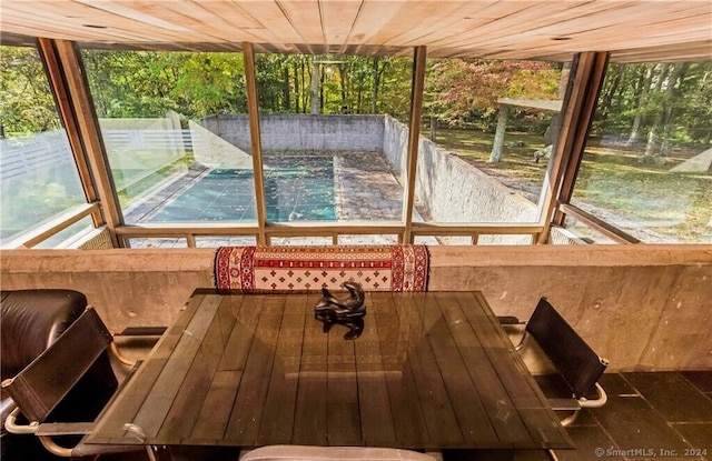 view of unfurnished sunroom