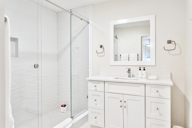 82 Thimble Island Rd, Branford, CT 06405 - bathroom with a stall shower and vanity