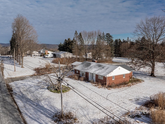 view of snowy aerial view