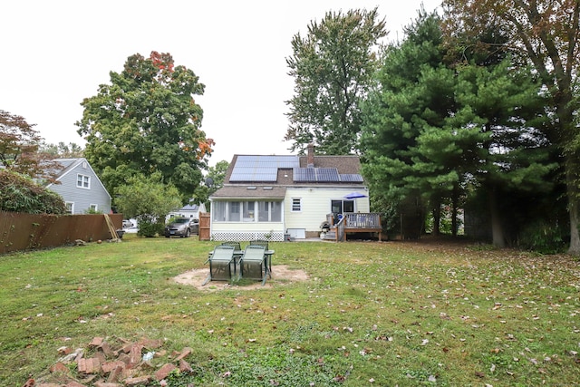 view of yard featuring a deck