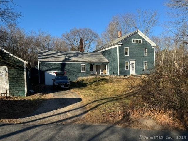 5 Balance Rock Rd, Hartland, CT 06027 - view of front of home with a chimney and driveway