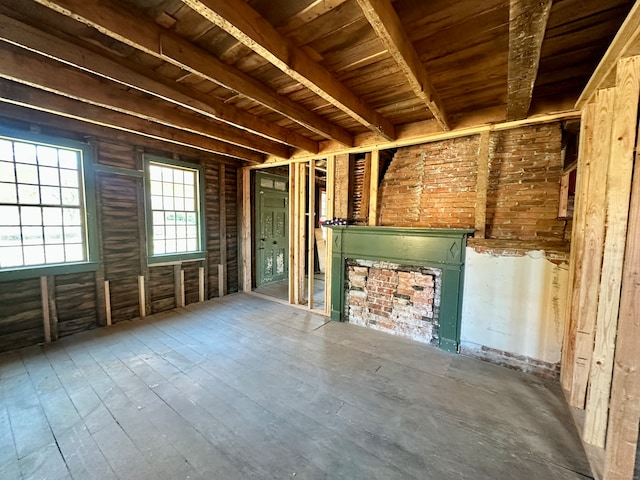 miscellaneous room with wooden ceiling