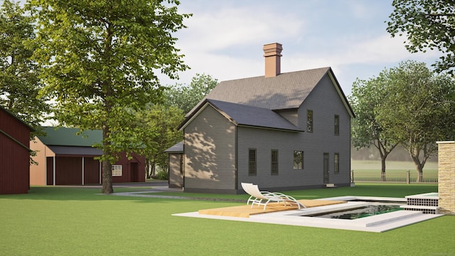 27 Middle Quarter Rd, Woodbury, CT 06798 - back of house with a chimney