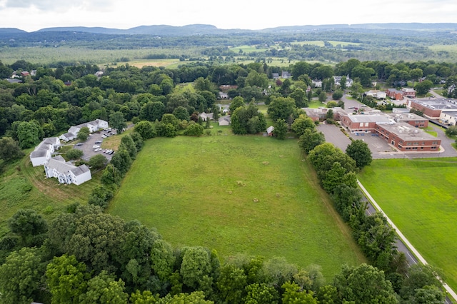 aerial view with a mountain view