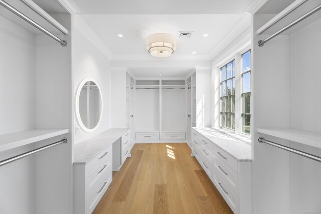 405 Whitfield St Unit 3, Guilford, CT 06437 - walk in closet featuring light wood-type flooring and visible vents