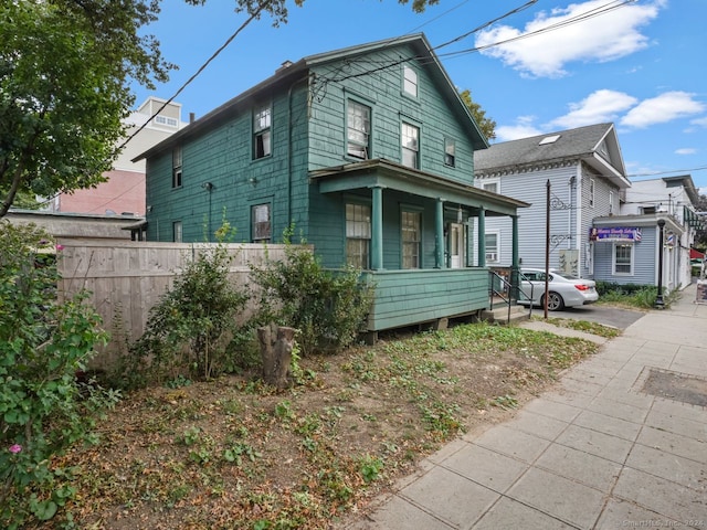 view of front of property with covered porch