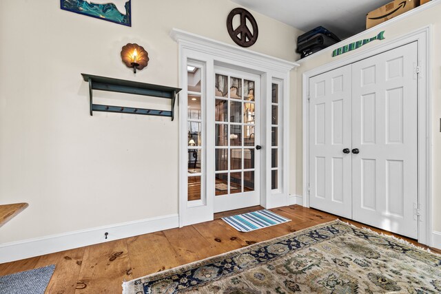 foyer featuring wood-type flooring