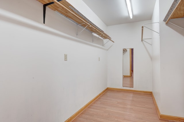 walk in closet featuring light hardwood / wood-style floors