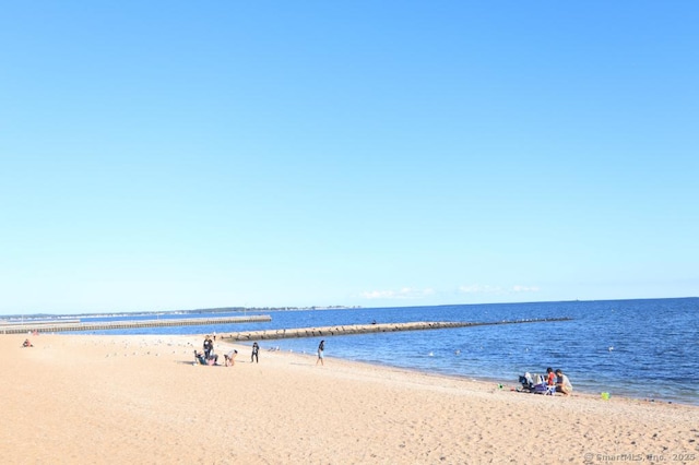 view of water feature featuring a view of the beach