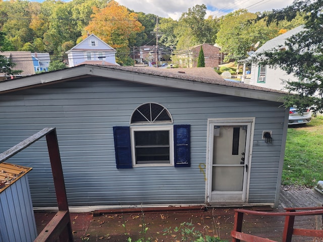 exterior space featuring a deck