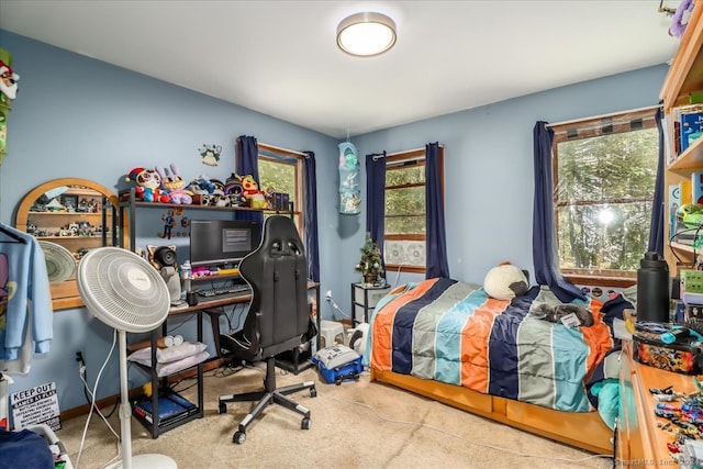 view of carpeted bedroom