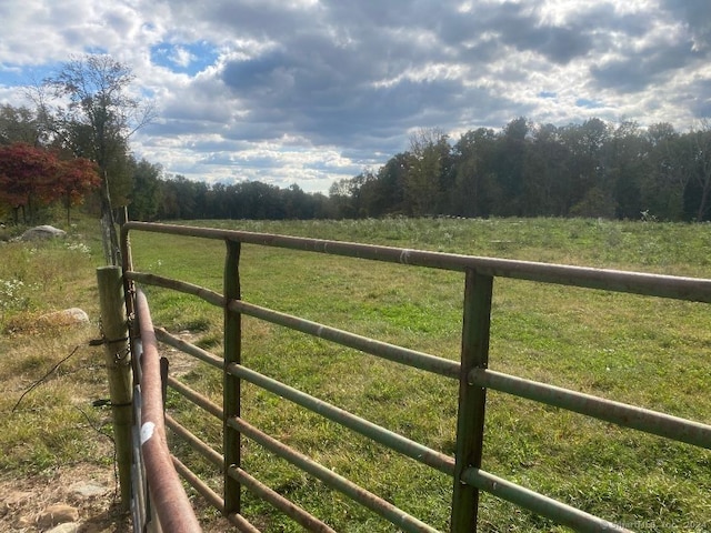 view of gate with a rural view