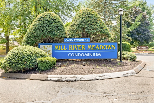 view of community sign