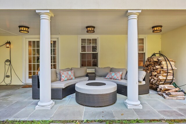 147 Old Church Rd, Greenwich, CT 06830 - view of patio with an outdoor hangout area
