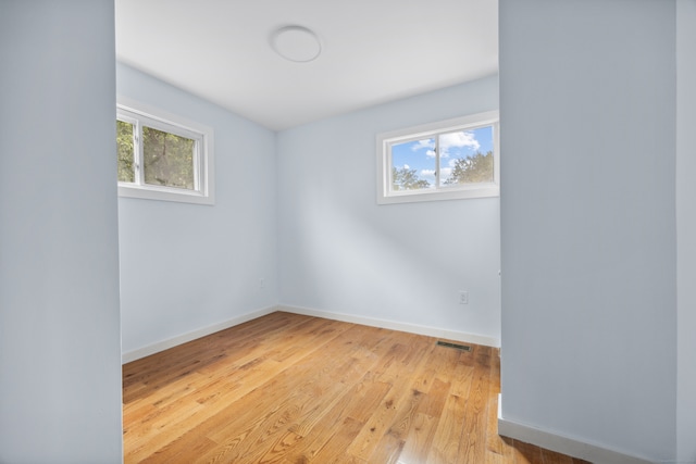 empty room featuring light hardwood / wood-style floors and a wealth of natural light