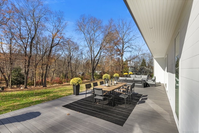 deck with an outdoor living space