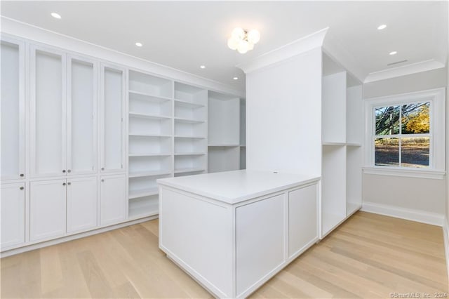 walk in closet featuring light wood-type flooring