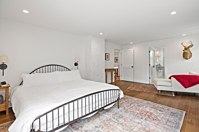 429 Chestnut Land Rd, New Milford, CT 06776 - bedroom with baseboards, recessed lighting, and wood finished floors