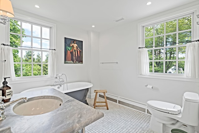 429 Chestnut Land Rd, New Milford, CT 06776 - full bathroom with a sink, visible vents, and plenty of natural light