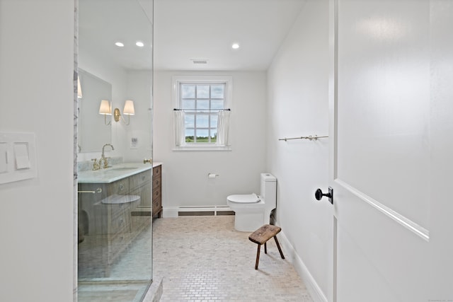 429 Chestnut Land Rd, New Milford, CT 06776 - full bathroom with vanity, visible vents, baseboards, and toilet