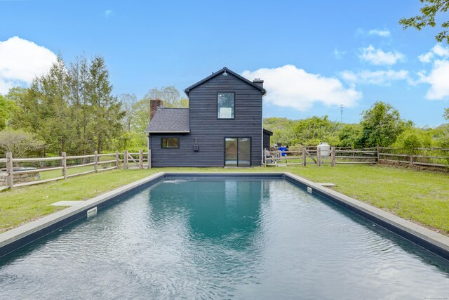 429 Chestnut Land Rd, New Milford, CT 06776 - view of swimming pool featuring a yard, a fenced backyard, and a fenced in pool