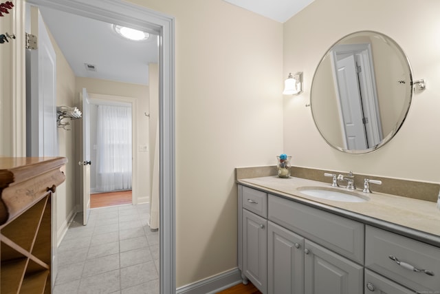 bathroom featuring vanity and tile patterned floors