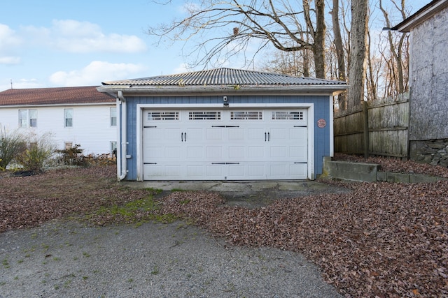 view of garage