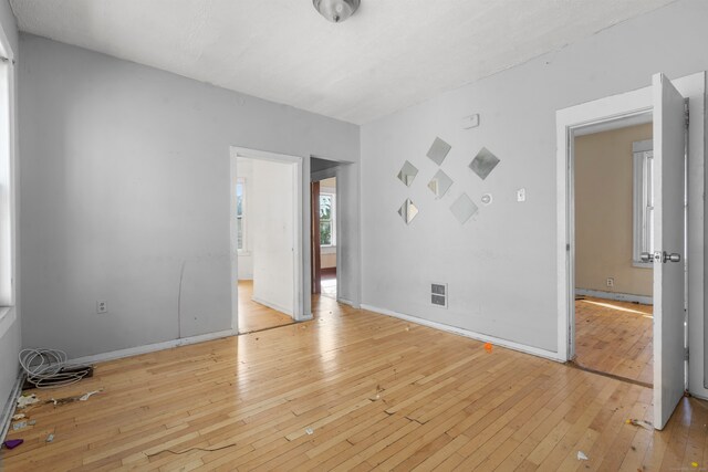 empty room featuring light hardwood / wood-style floors